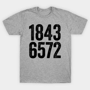 1843 6572 Number Black T-Shirt